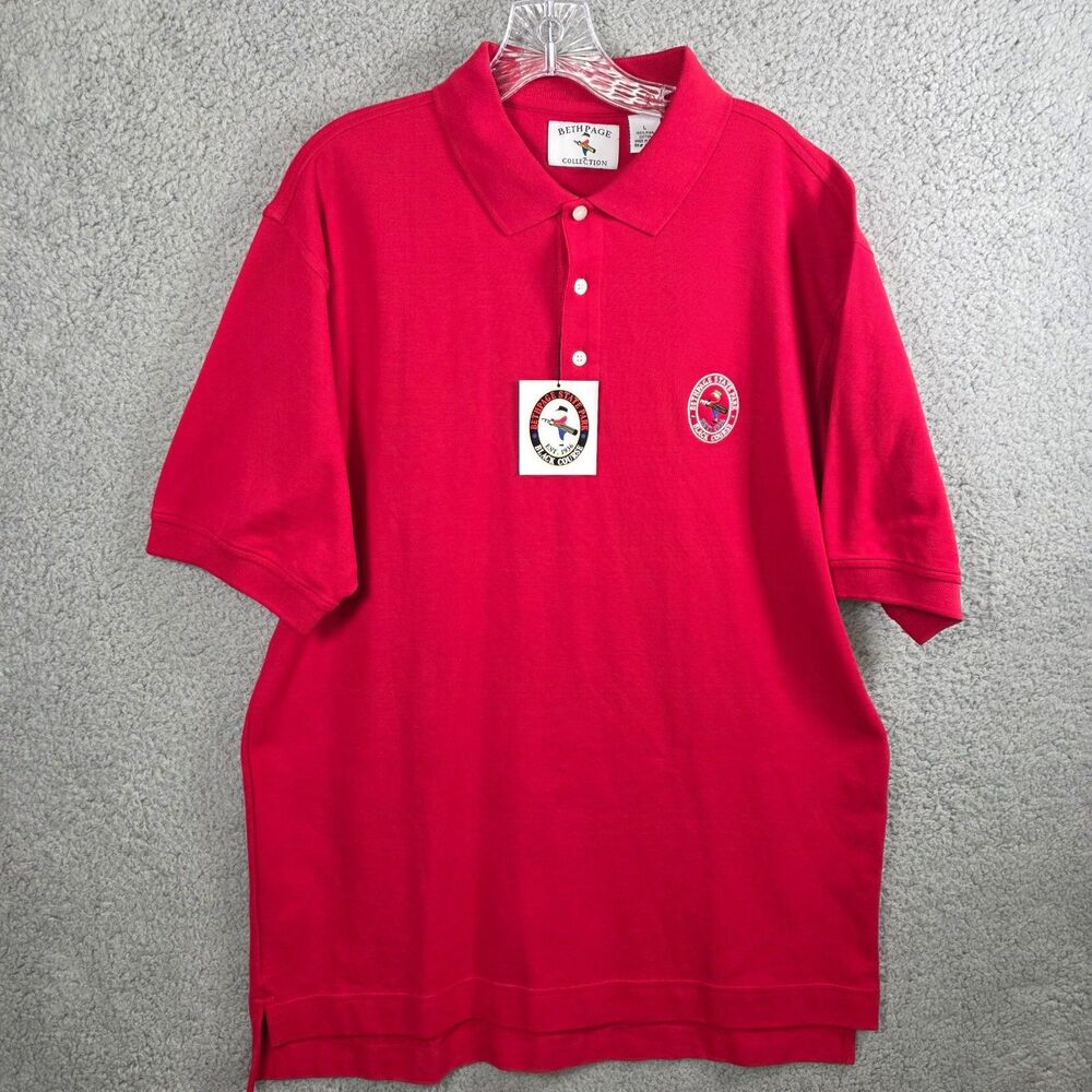 NWT Bethpage Black Collection Course Men's Red Performance Golf Polo Size L